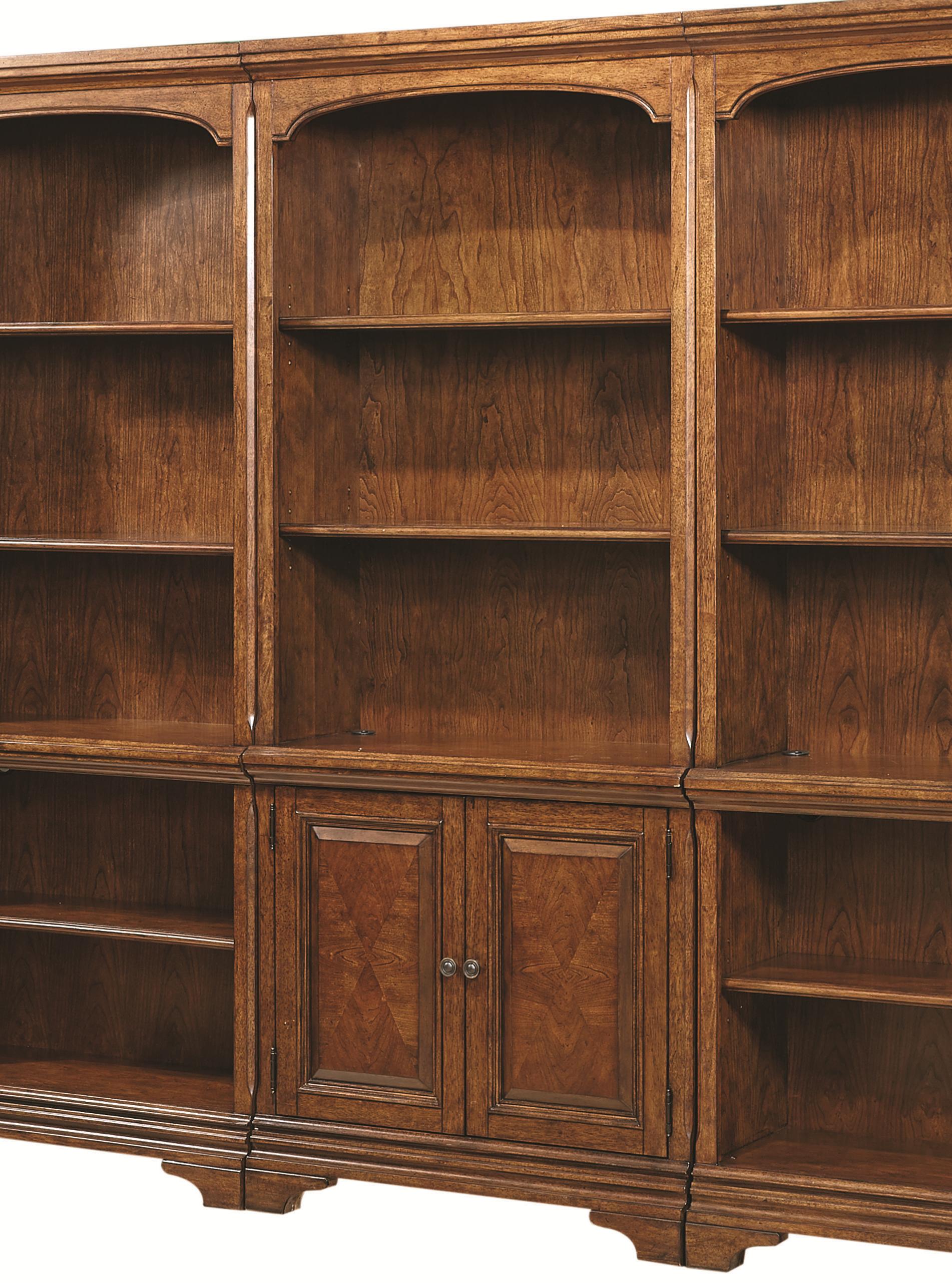 Aspenhome Hawthorne Open Bookcase with 4 Shelves and Two Small Panel